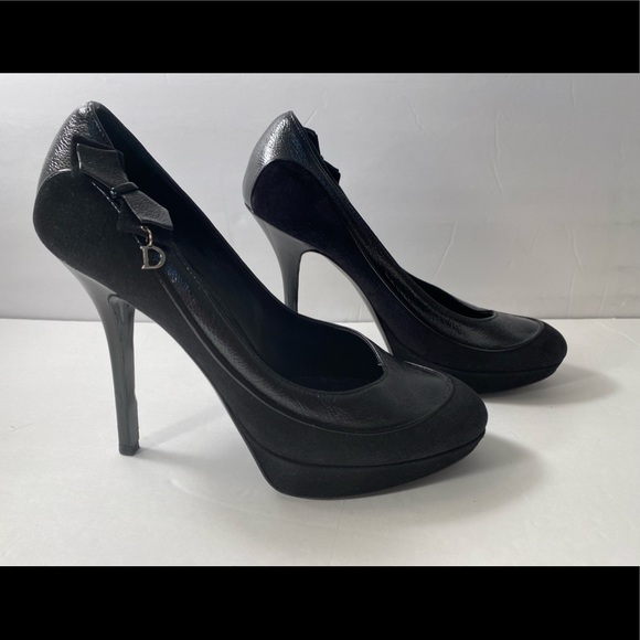 Christian Dior pumps Heels Suede leather black 38.5 - Picture 1 of 11